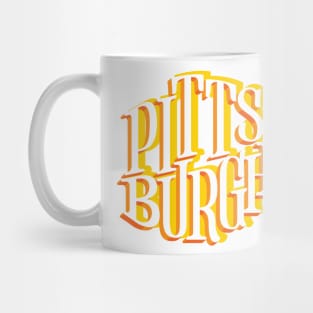 Pittsburgh PA Yellow Lettering Design Mug